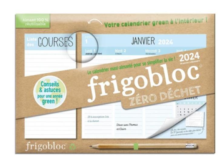 Frigobloc Calendrier 2024 Zero dechets 2328402 PLAY BAC 9782809683363  GADGETS Agendas - Calendriers - Librairie Filigranes