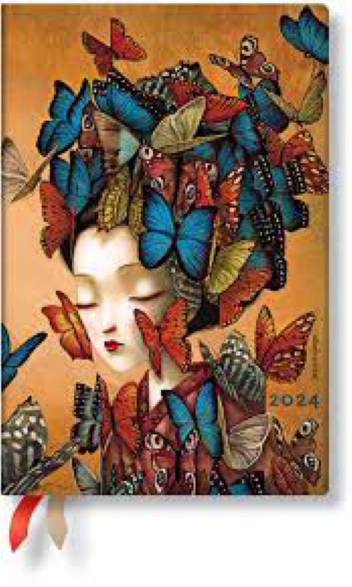 Paperblanks Agenda 2024 12M FLEXI Mini Horizontal Madame Butterfly Esprit  de Lacombe FF0621 3 Paperblanks 9781439706213 GADGETS Agendas - Calendriers  - Librairie Filigranes