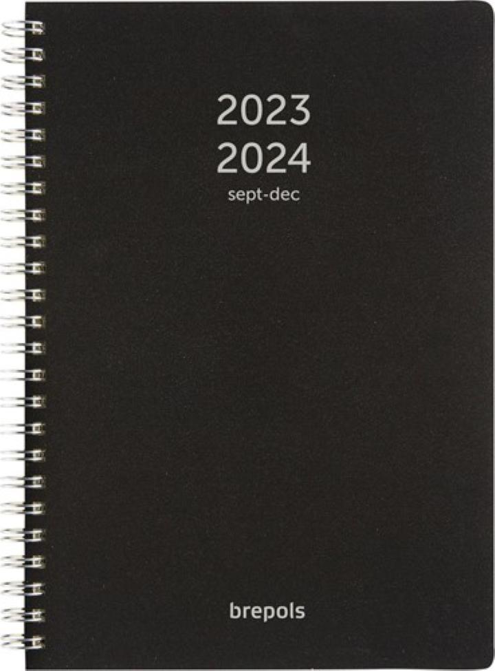 Brepols Agenda 2023 2024 16Mois Semainier notes POLYPRO noir 2 064